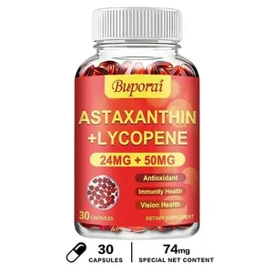Astaxanthin + Lycopene Capsules - Supports Eye Joint and Skin Health Improves Immunity Speeds Up Metabolism Non-GMO