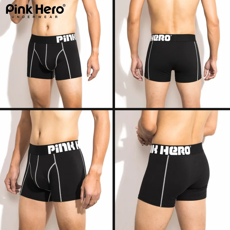 4-PACK PINKHERO Fashion Underpants For Men,Stylish Comfy And Soft Slip Homme，Cotton Fancy Underwear Boxer Briefs,Men's Panties