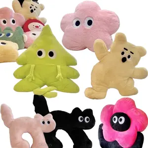 연예인 걸리 꽃 베개 소파 장식 카와이 고양이 곰 쿠션 박제 동물 무지개 꽃 후프 토끼 플러시 장난감 크리스마스