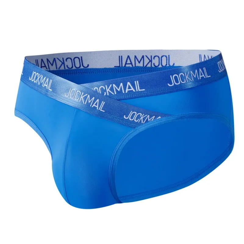Jockmail Erkek İç Giyim Düşük Bel Seksi Mektup Spor Nefes Yaz Buz Ipek Külot Büyük Çanta Naylon Düz Renk Erkek Külot