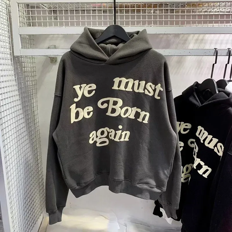 Logo Buih Klasik 23FW Ye Mesti Dilahirkan Lagi Hoodie Lelaki Wanita Kualiti Terbaik Kanye West CPFM.XYZ Sweatshirts Pelbagai Warna