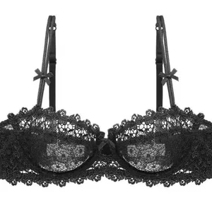European Lace Bra Set Ultra-Thin Semi-Tr