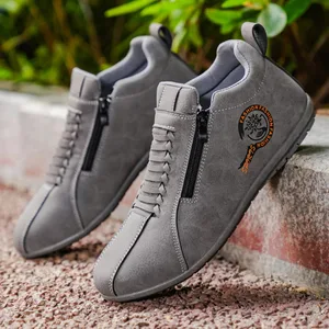 Sabates còmodes i versàtils amb cremallera per a homes de baix nivell per a senderisme a l'aire lliure i esports casuals.