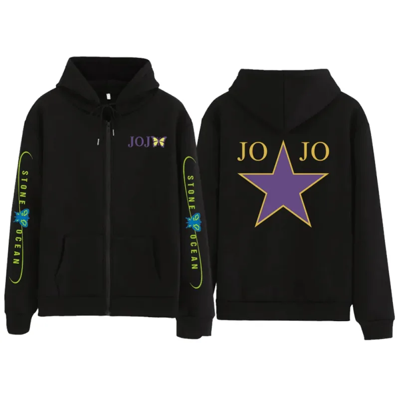 Anime Jojo's Bizarre Adventure Stone Ocean papillon sweat à capuche ample unisexe Style Anime sweat à capuche automne printemps haut sweat-shirt