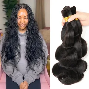 Body Wave ömlesztett haj fonásra 50 g 100% feldolgozatlan hajhosszabbítás vetülék nélküli haj ömlesztett fonathoz Nyers haj kötegek nőknek