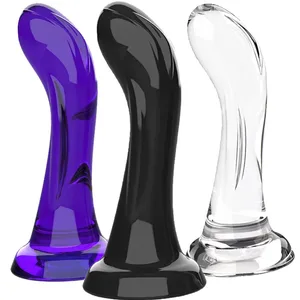 Kurbadong Makatotohanang Dildo na may Malakas na Suction Cup Soft Flexible G-Spot Sex Toy para sa Babae Mga Lalaki Itim na Lila Maaliwalas na parang buhay na Dillo