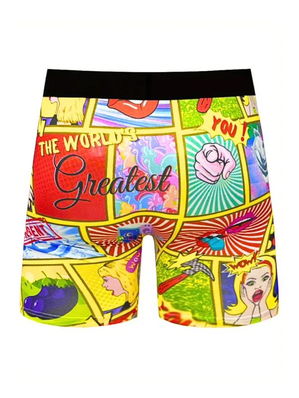 Erkek İç Giyim Rahat Spor Boxershorts Erkekler Baskı Uzun Boksörler Gençler Ebeveynler Seksi Komik İç Giyim Moda Baskılı Şort