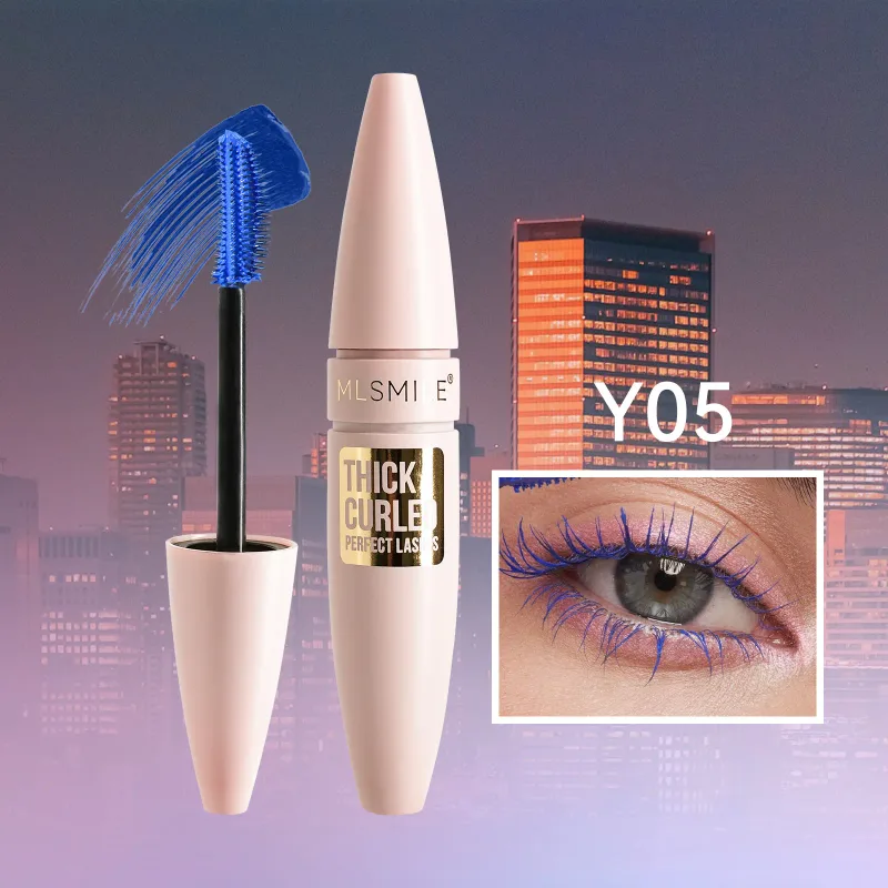 Mascara colorato arricciatura spessa ciglia naturali impermeabili allunga la lunga durata mascara trucco occhi blu marrone nero ad asciugatura rapida