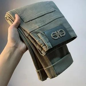 Light luxury men's jeans 2025 summer thi
