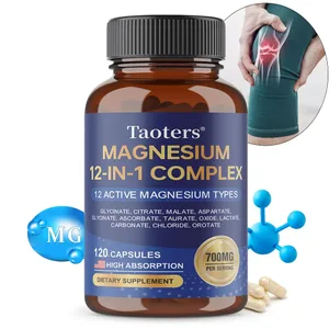 마그네슘 12-in-1 복합 보충제 – 근육 신경 수면을 위한 700mg 고흡수성 글리시네이트 구연산염 말산염 및 타우산염 혼합물