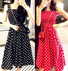 Estate Befree Beach Lungo Vintage Dots Casual Ruffles Elegante Party Maxi Strap Camis Abito di seta Abiti Abiti sexy Donna