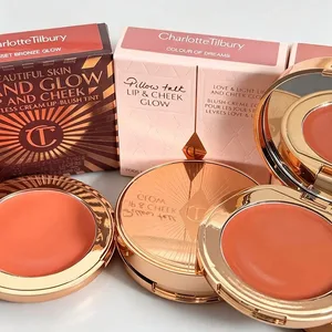 Fashion Charlotte Lip Cheek Dual-use Blusher Cream Two Colour Highlight Powder Blusher Waterproof Oil Control Tilbury Cosmetics