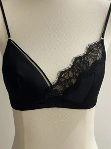 Koronkowy biustonosz w stylu francuskim Bralette małe piersi bez fiszbin miseczka trójkątna cienki pasek seksowny komplet bielizny push-up bielizna damska