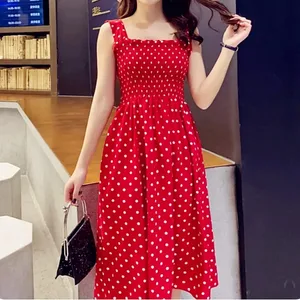 Estate Befree Beach Lungo Vintage Dots Casual Ruffles Elegante Maxi Strap Camis Setoso 5XL Abito Abiti Donne Sexy