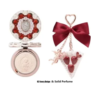 Flower Knows Strawberry Cupid Collection sminkkészlet préselt por, szilárd parfüm sminkkészlet nőknek Full Kit tinédzser smink