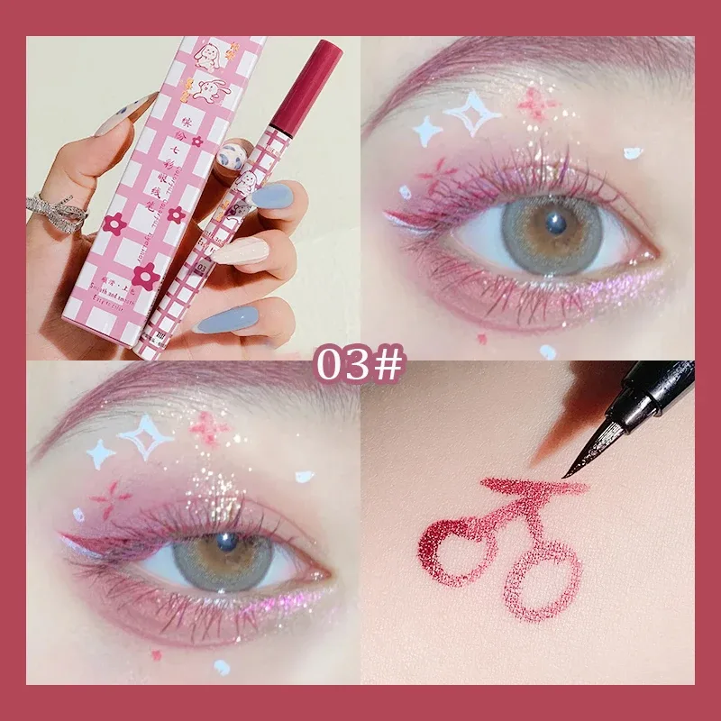 Matita eyeliner liquida colorata Matita eyeliner opaca impermeabile Non fiorita Penna eyeliner liquido a lunga durata Cosmetici per il trucco degli occhi