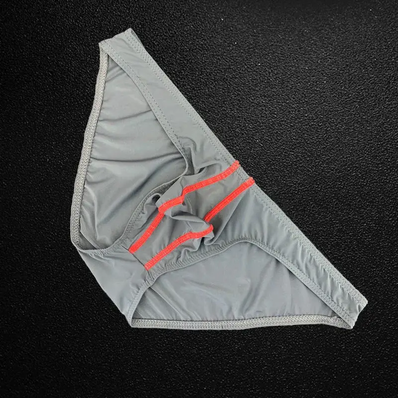 Herren-Slip, Eisseide, ultradünne Unterwäsche, sexy U-Ausbuchtungs-Beutel, männliche Höschen, elastischer Komfort, schnell trocknende Schlüpfer-Unterhose
