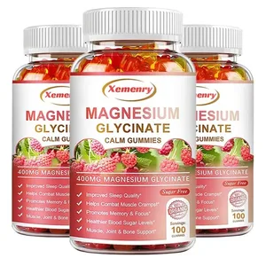 Magnesium Glycinate Gummies Calm Melegakan Tekanan Sokongan Tidur Menyokong Kepekatan Memori & Kekejangan Otot