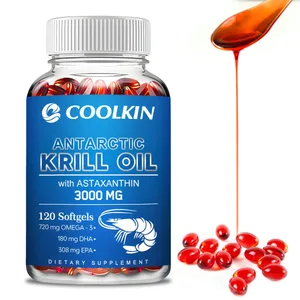 Antarctic Krill Oil 3000mg - with Omega-3 EPA DHA Astaxanthin and Phospholipids - Sustainable Dietary Supplement