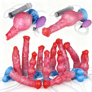 Aufblasbarer Silikon-Ejakulationsknoten-Dildo, verstellbarer Umfang, Squirting, Fantasy-Pferd, Penis, erwachsenes Sexspielzeug, Analdilatator