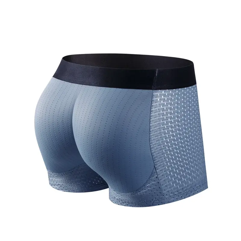 Erkek Sandıklar Dahili Sahte Popo Kalça Kaldırıcı Artırıcı Şort Boxer Külot Yastıklı İç Shapewear Külot Naylon Nefes