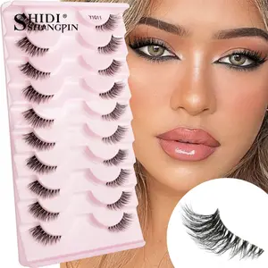 Halbe Wimpern, Katzenaugen-Wimpern, 3D-natürliche, geflügelte Wimpern, verlängerte Wimpern, Fuchs-Augen-Wimpern, künstliche Nerz-Wimpern, Make-up