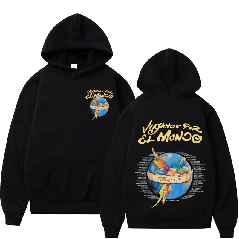 Karol G Viajando Por El Mundo Tropitour 2026 Graphics Hoodie Men Women Fashion Sweatshirts Casual Oversized Pullovers Fan Gifts
