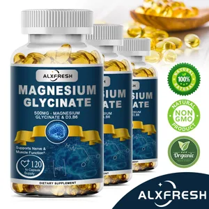 Suplemen Magnesium Glycinate Zink Vitamin D3 B6 Menyokong Otot & Sistem Imun Saraf Keletihan Kesihatan