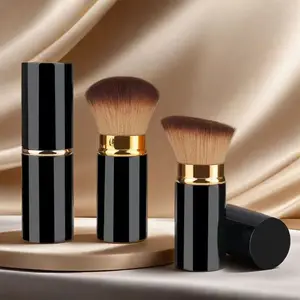 Set Kuas Rias Portabel Bepergian dengan Tas Penyimpanan Kuas Foundation Blush Kuas Kosmetik untuk Perlengkapan Kecantikan Dalam Perjalanan