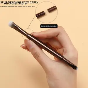 Set Kuas Rias Perjalanan Mini 6 Buah dengan Kotak Kuas Concealer Perona Pipi Bedak Kosmetik Portabel Alat Rias