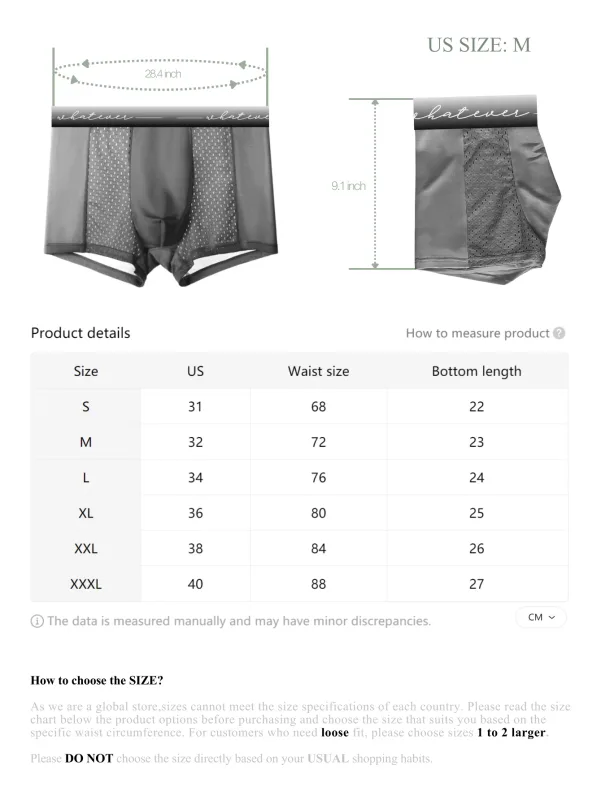 1PC 메쉬 얼음 실크 복서 반바지 남성 속옷 팬티 통기성 청소년 팬티 대나무 란제리 플러스 크기 무엇이든 인쇄