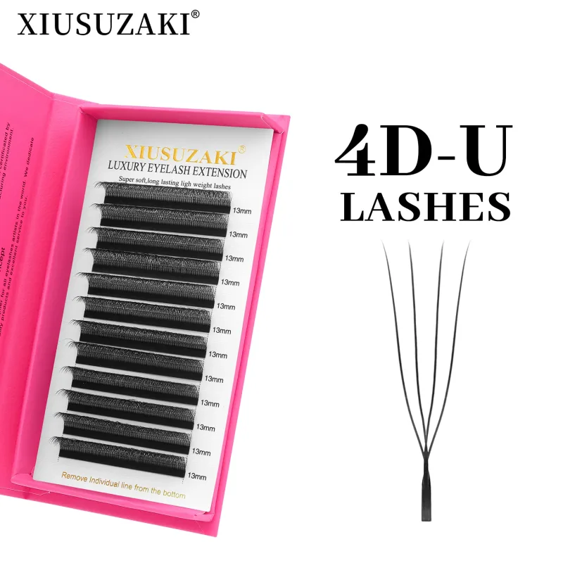 U Shaped 4D Eyelashes Extensions Matte Black U 4D Lashes Premade Fans Volume False Lashes Wholesale Suppliers Shop