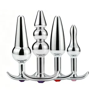 Metal Anal Boncuk Butt Plug Seti Giyilebilir Dış Mekan Küçük Büyük Anal Plug G Spot Yapay Penis Eklemek Vajina Anüs Seks Oyuncak