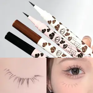 Ultra-thin Natural Matte Liquid Eyeliner Pen Waterproof Quick Dry Lower Eyelash Silkworm Pen High Pigment Smooth Eye Makeup Tool