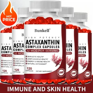Minyak Krill Antartika 120Mg Astaxanthin 32mcg Kapsul (EPA DHA) Mendukung Kesehatan Kardiovaskular Kekebalan Sendi dan Kulit
