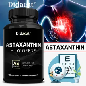 Icelandic Astaxanthin 24mg + Lycopene 50mg Heart Brain Joint Immune Antioxidant Dietary Supplement - 120 Capsules