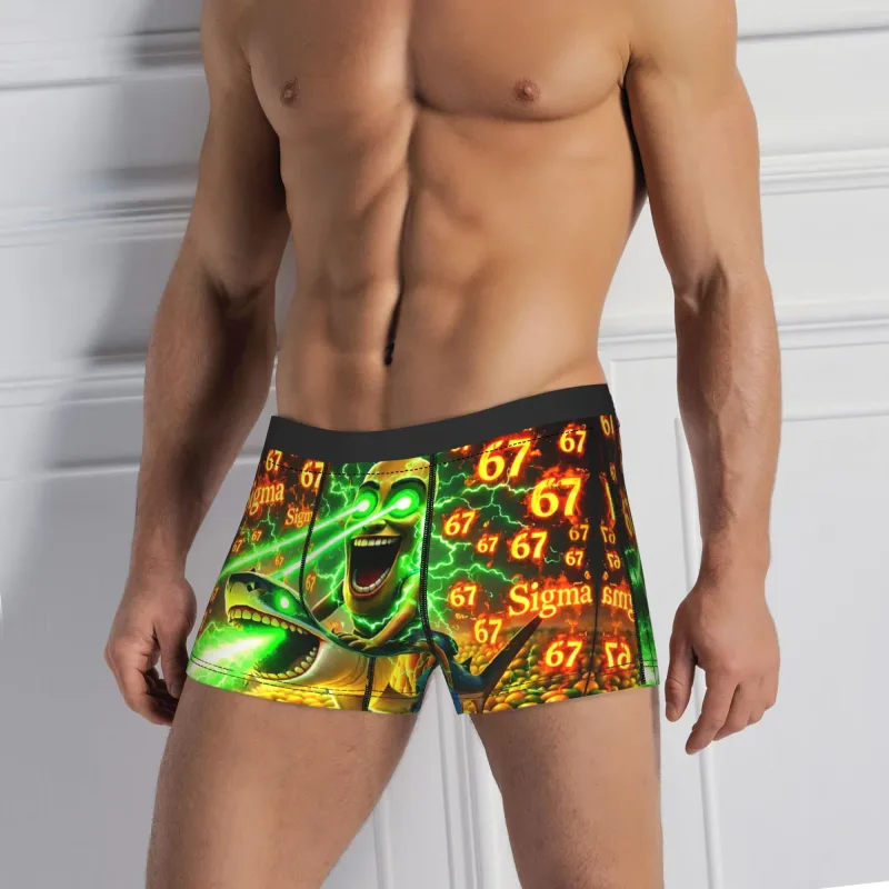 Komik Tung Sahur Binme Tralalero 67 Mango Tuff Meme İç Külot Baskı Boxer Kısa Erkek 3D Kese Büyük Boy Boxershorts