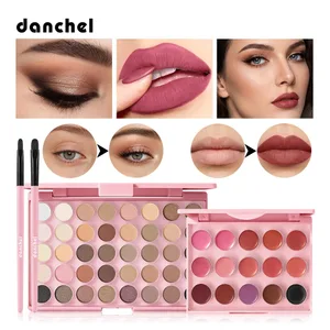 Set de machiaj All-In One pentru începători Paletă de rujuri Paletă de fard de pleoape 2 buc. pensule profesionale de machiaj Kit cosmetic pentru față