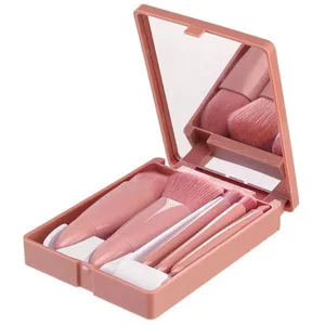 Brushes Small Function Functional Brushes Brushes Kit با کیف و آینه 5 عدد ست براش آرایشی اندازه سفر ست مینی آرایش