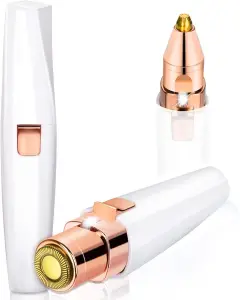 Dighealth 2 em 1 recarregável aparador de sobrancelha removedor de pêlos faciais maquiagem mini navalha removedor de pêlos indolor com luz led embutida