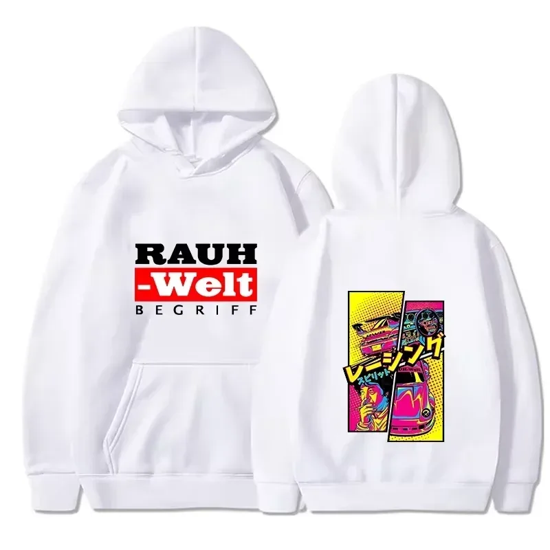 Rauh Welt Hoodie Car Widebody Tuning JDM Racing Pop Art کمیک زیبایی شناسی مشکی گرمکن آستین بلند گاه به گاه