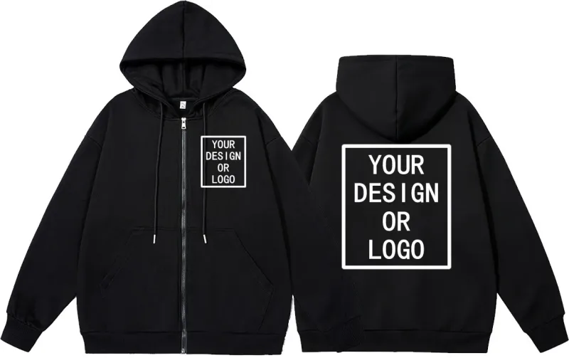 Custom Your Own Design Brand Logo/Picture Personalized Custom Men Women DIY Zipper Hoodies Sweatshirt Casual Hoody New Pullover